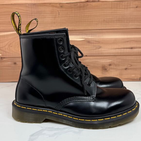 Dr Martens 1460 Glossy Leather Lace Up Boots Combat Moto Grunge Goth Women's 9 - Picture 12 of 14